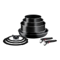 Tefal - Set of cookware 10 pcs INGENIO EASY COOK & CLEAN BLACK
