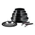 Tefal - Set of cookware 10 pcs INGENIO EASY COOK & CLEAN BLACK