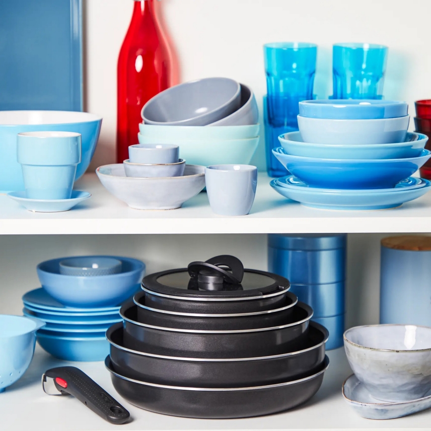 Tefal - Set of cookware 10 pcs INGENIO EASY COOK & CLEAN BLACK