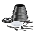 Tefal - Set of cookware 20 pcs INGENIO DAILY CHEF ON black