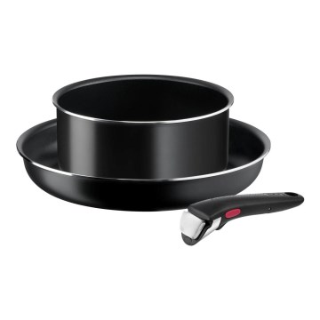 Tefal - Set of cookware 3 pcs INGENIO EASY COOK & CLEAN BLACK