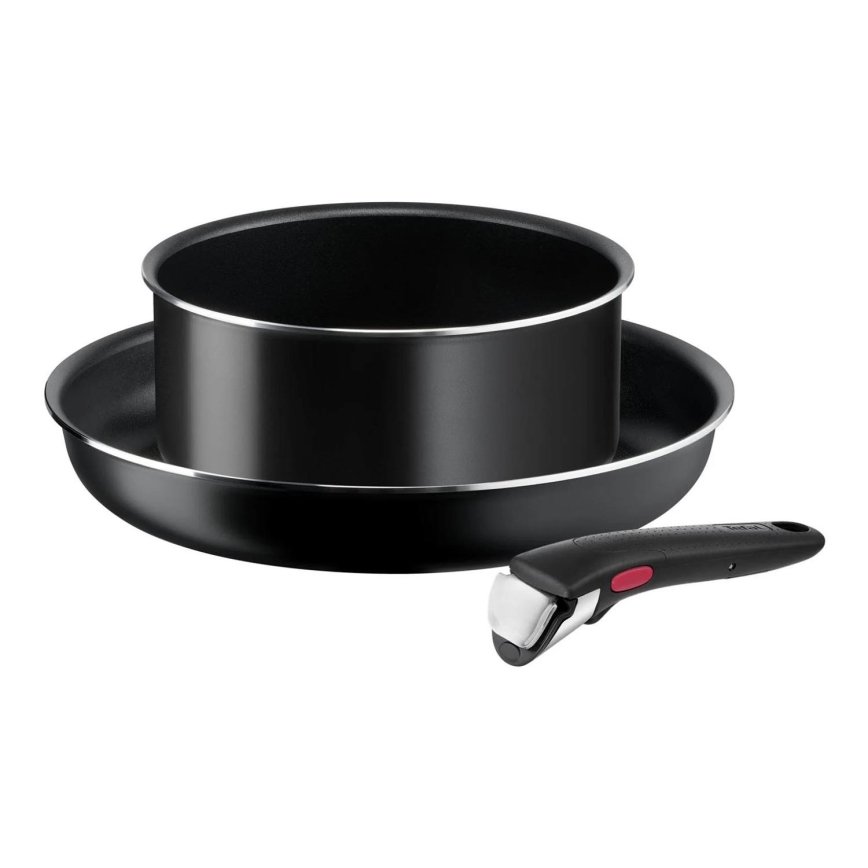 Tefal - Set of cookware 3 pcs INGENIO EASY COOK & CLEAN BLACK