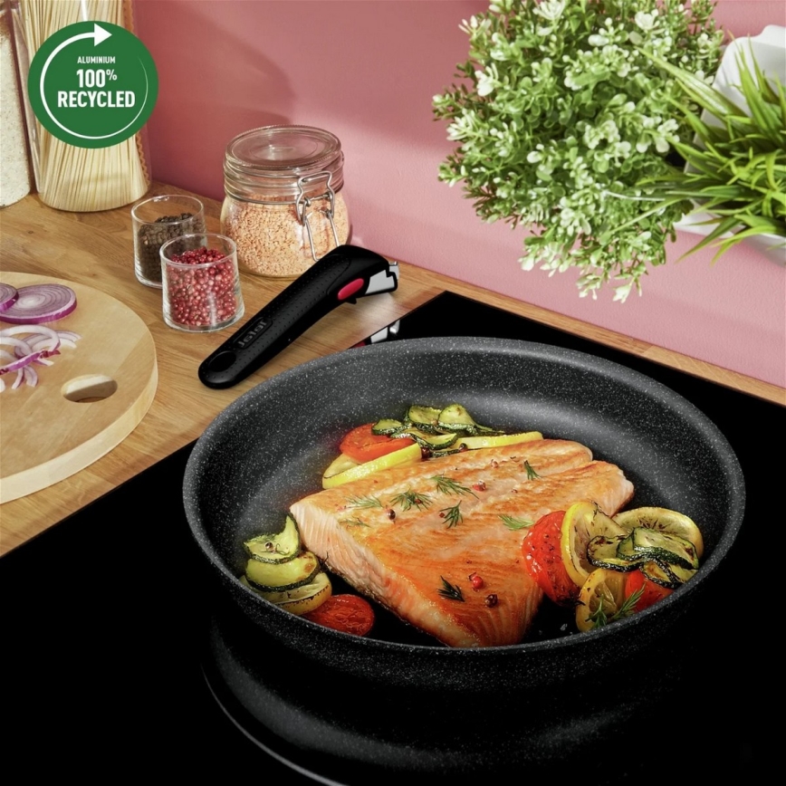 Tefal - Set of cookware 8 pcs INGENIO BLACK STONE