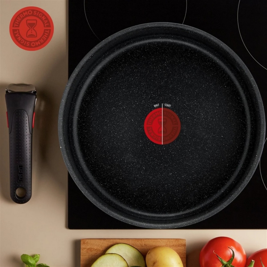 Tefal - Set of cookware 8 pcs INGENIO BLACK STONE