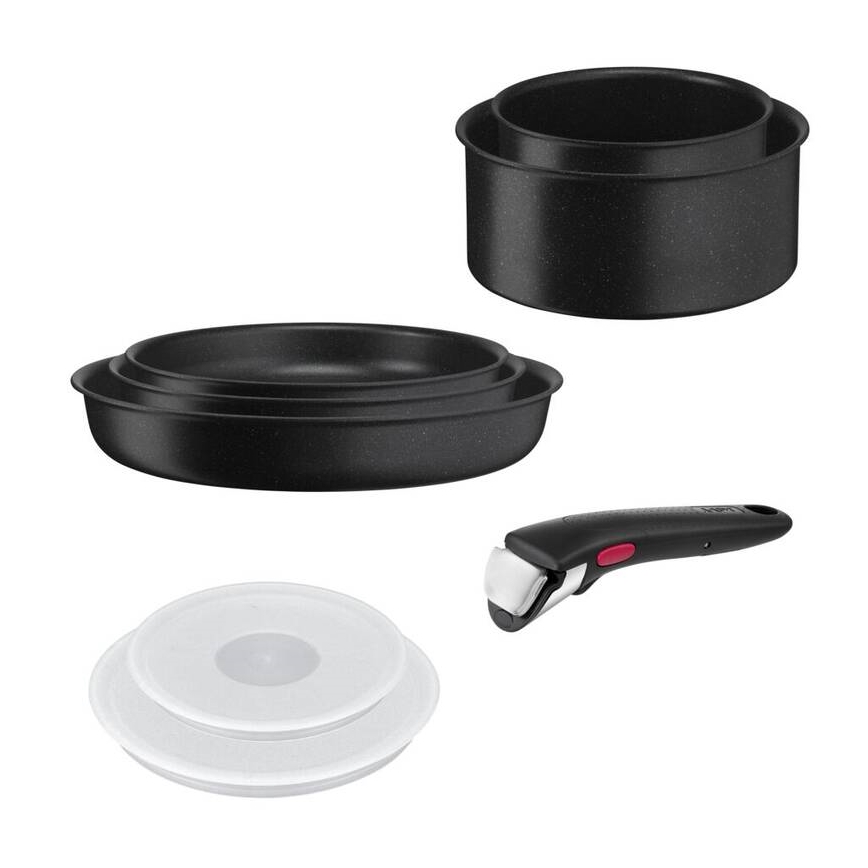 Tefal - Set of cookware 8 pcs INGENIO BLACK STONE