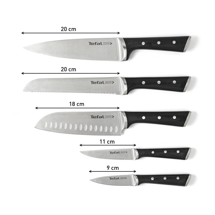 Tefal - Set of kitchen knives in a stand ICE FORCE 6 pcs