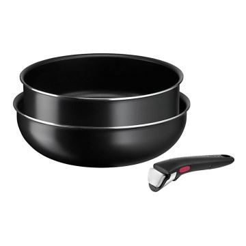 Tefal - Set of pans 3 pcs INGENIO EASY COOK & CLEAN BLACK