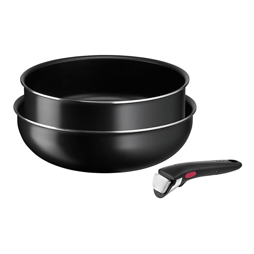 Tefal - Set of pans 3 pcs INGENIO EASY COOK & CLEAN BLACK