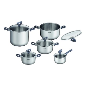 Tefal - Set of pots 10 pcs DAILY COOK stainless steel