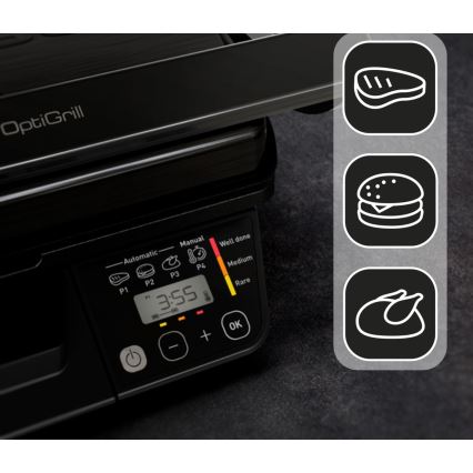 Tefal - Smart Electric Grill Tefal OPTIGRILL 2000 W / 230 V