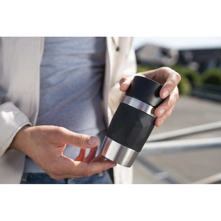 Tefal - Thermal mug 300 ml COMPACT MUG stainless steel/black