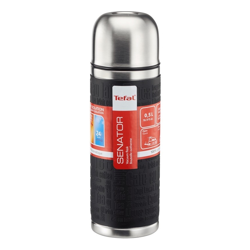 Tefal - Thermos with a mug 0,5 l SENATOR stainless steel/black