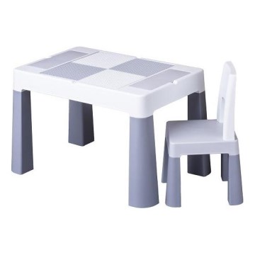 TEGA BABY - Children's Table and Chair Set, Grey/White