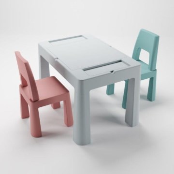 TEGA BABY - Kids' table and chairs grey/pink/turquoise