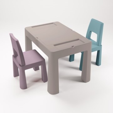 TEGA BABY - Kids' table and chairs set taupe/purple/turquoise