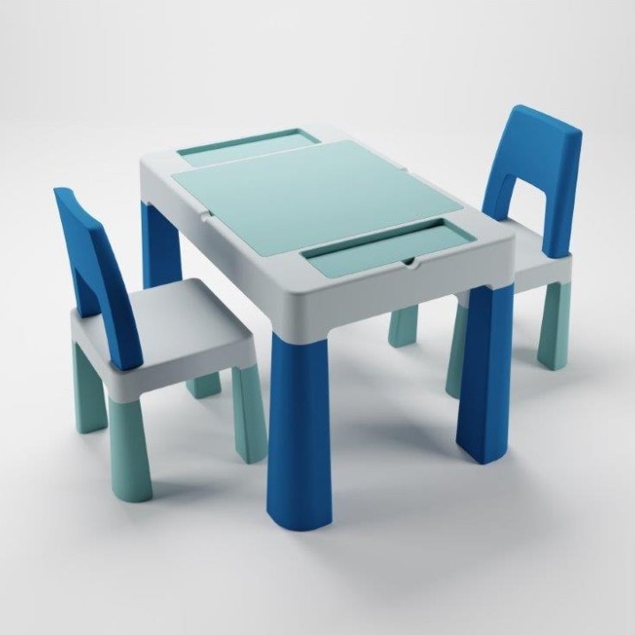 TEGA BABY - Kids' table and chairs, turquoise/blue/white