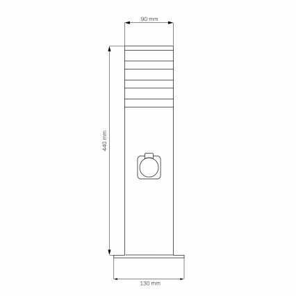 TEKSAS Outdoor Lamp with Socket, 1xE27/20W/230V, 44 cm, IP44, Anthracite