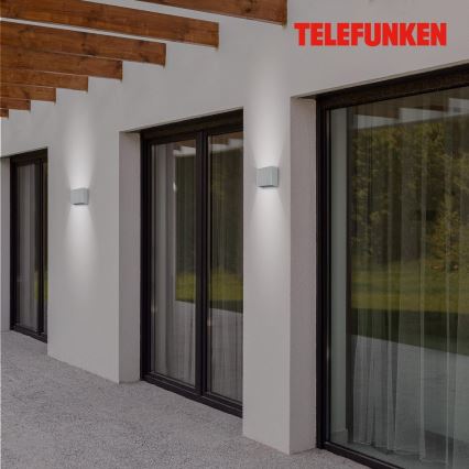 Telefunken 303404TF - LED Outdoor Wall Light, 7W, 230V, IP44, Silver