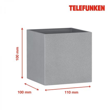 Telefunken 303404TF - LED Outdoor Wall Light, 7W, 230V, IP44, Silver