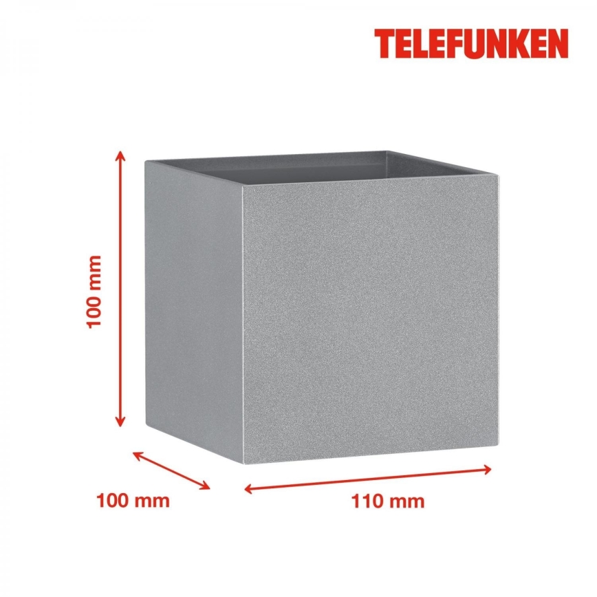 Telefunken 303404TF - LED Outdoor Wall Light, 7W, 230V, IP44, Silver