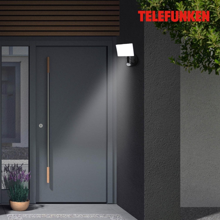 Telefunken 304305TF - LED Outdoor wall light with sensor LED/24W/230V IP44 black