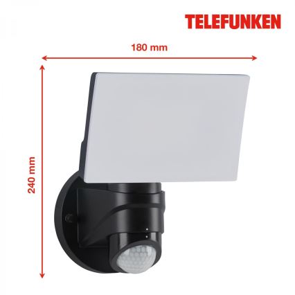 Telefunken 304305TF - LED Outdoor wall light with sensor LED/24W/230V IP44 black