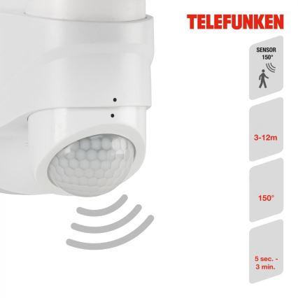 Telefunken 304306TF - LED Outdoor wall light with sensor LED/16W/230V IP44 white