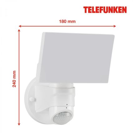 Telefunken 304306TF - LED Outdoor wall light with sensor LED/16W/230V IP44 white