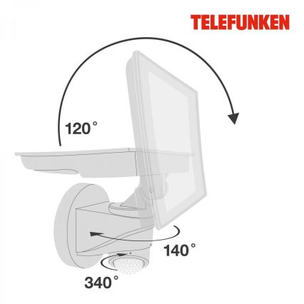 Telefunken 304406TF - LED Outdoor wall floodlight with sensor LED/20W/230V IP44