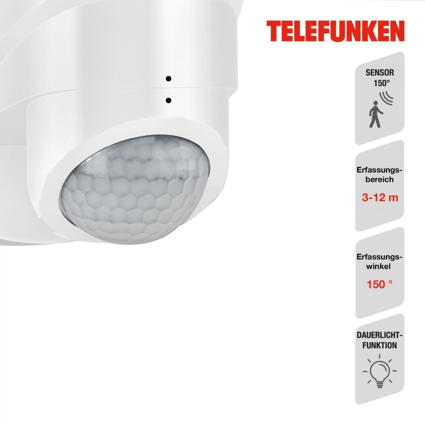 Telefunken 304406TF - LED Outdoor wall floodlight with sensor LED/20W/230V IP44