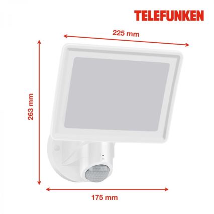 Telefunken 304406TF - LED Outdoor wall floodlight with sensor LED/20W/230V IP44