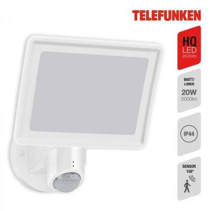Telefunken 304406TF - LED Outdoor Wall-Mounted Floodlight with Sensor LED/20W/230V IP44