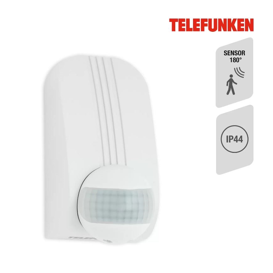 Telefunken 306506TF - Outdoor motion sensor 180° IP44 white