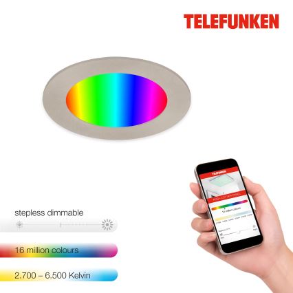 Telefunken 309302TF - LED RGBW Dimmable bathroom recessed light LED/6W/230V 2700-6500K IP23 Wi-Fi Tuya