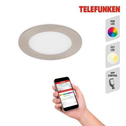 Telefunken 309302TF - LED RGBW Dimmable bathroom recessed light LED/6W/230V 2700-6500K IP23 Wi-Fi Tuya
