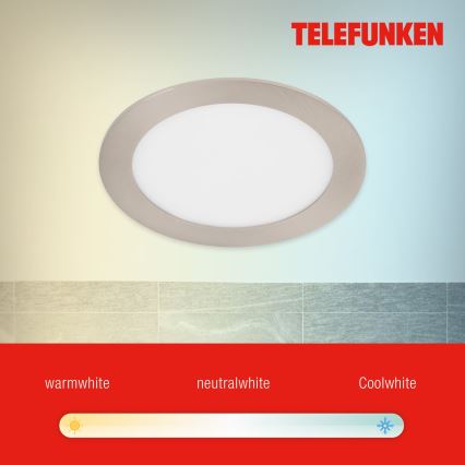 Telefunken 309402TF - LED RGBW Dimmable bathroom recessed light LED/12W/230V 2700-6500K IP23 Wi-Fi Tuya