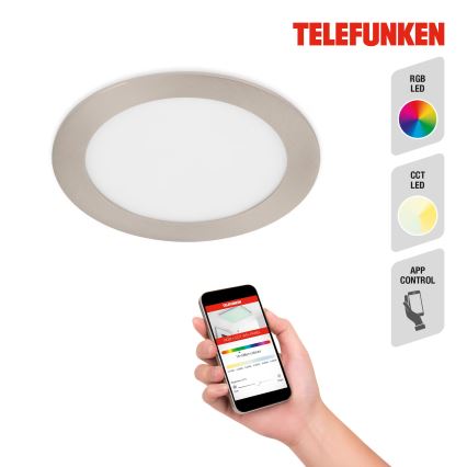 Telefunken 309402TF - LED RGBW Dimmable bathroom recessed light LED/12W/230V 2700-6500K IP23 Wi-Fi Tuya