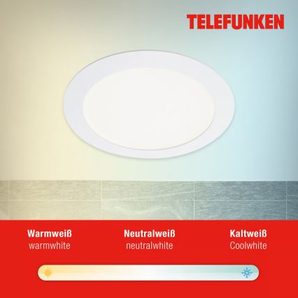 Telefunken 309406TF - LED RGBW Dimmable Recessed Downlight FRAME LED/12W/230V 2700-6500K Wi-Fi Tuya White