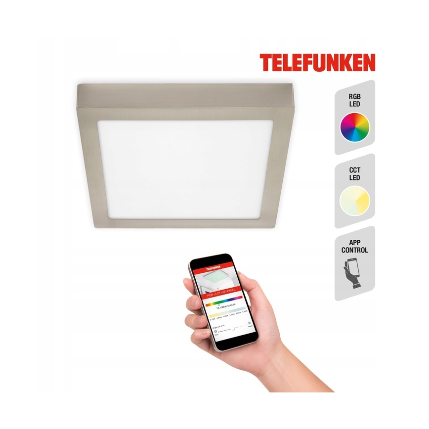 Telefunken 309602TF - LED RGBW Dimmable ceiling light LED/18W/230V 2700-6500K Wi-Fi Tuya