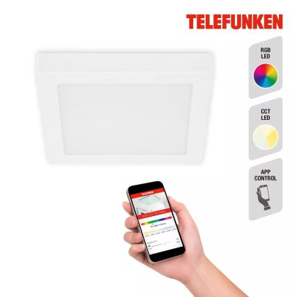 Telefunken 309706TF - LED RGB Dimmable ceiling light LED/23W/230V 2700-6500K Wi-Fi Tuya white