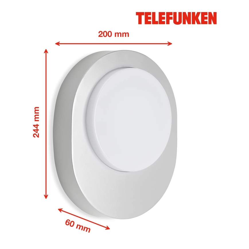 Telefunken 312004TF - LED Outdoor wall light LED/8W/230V IP44 silver