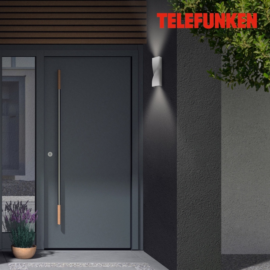 Telefunken 312704TF - LED Outdoor wall light 2xLED/5,5W/230V IP44 silver