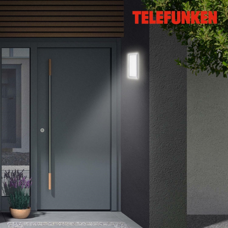 Telefunken 313604TF - LED Outdoor wall light LED/16W/230V IP44 silver
