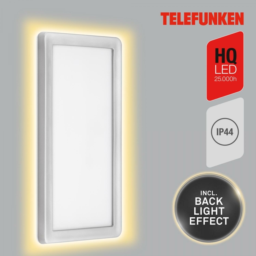 Telefunken 313604TF - LED Outdoor wall light LED/16W/230V IP44 silver
