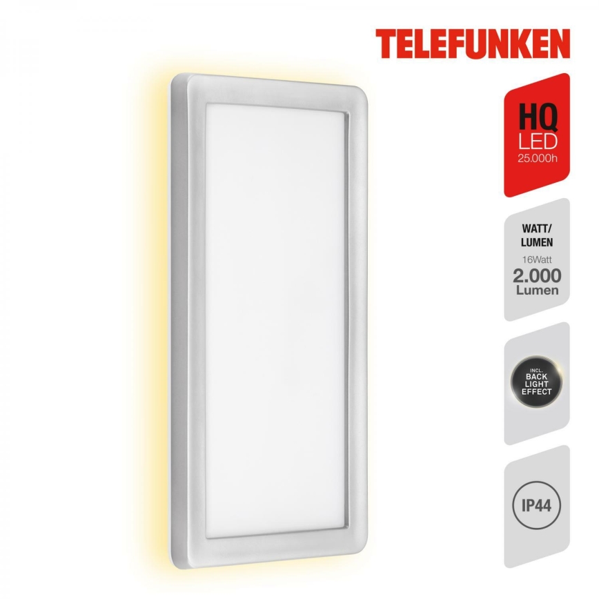 Telefunken 313604TF - LED Outdoor wall light LED/16W/230V IP44 silver
