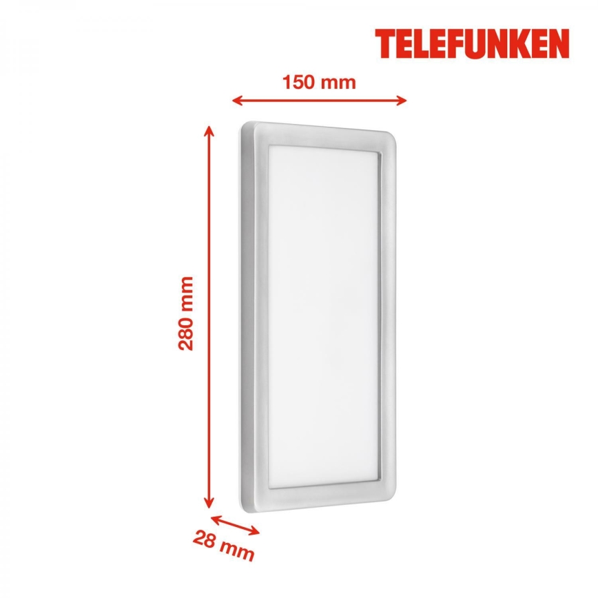 Telefunken 313604TF - LED Outdoor wall light LED/16W/230V IP44 silver