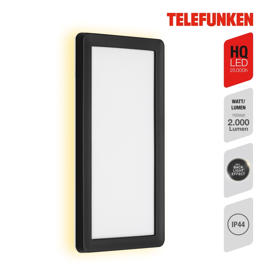 Telefunken 313605TF - LED Outdoor wall light LED/16W/230V IP44 black