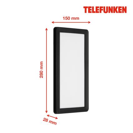Telefunken 313605TF - LED Outdoor wall light LED/16W/230V IP44 black