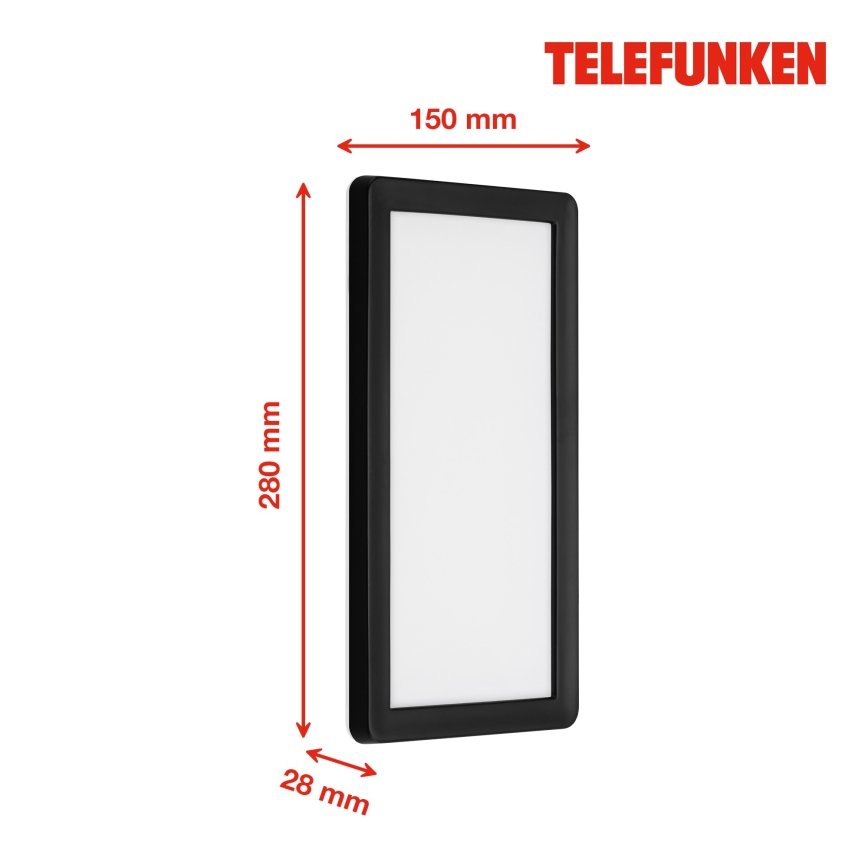Telefunken 313605TF - LED Outdoor wall light LED/16W/230V IP44 black