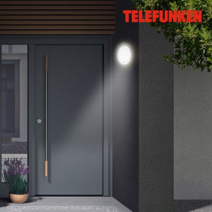 Telefunken 313706TF - LED Outdoor wall light with a sensor LED/15W/230V IP44 white